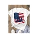 thumbnail image 1 of Women's Patriotic uSa Flag Print T-Shirt - 100% Cotton Casual Round Neck Short Sleeve Top, Large Size american Style Tee for Summer Spring, Mother's Day Memorial Day Juneteenth apparel, american Flag, 1 of 6