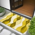 thumbnail image 5 of 2x3 Door Mat Rug, Yellow Stripes Non-Skid Rubber Backing Large Rectangle Rugs - Living Room Bedroom Home Office, Retro Farmhouse Gradient Ripple Pattern Indoor Floor Mat Carpets Washable Rug, 5 of 9