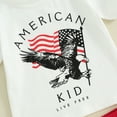 thumbnail image 6 of Bagilaanoe 4th of July Clothes for Toddler Baby Boys Short Sleeve Letter Print T-shirt Tops + Shorts 6M 12M 18M 24M 3T Kids Independence Day Clothes 2pcs Short Pants Set, 6 of 9
