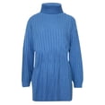 thumbnail image 5 of Babysbule Dresses For Women Ladies Fashion Pullover Turtleneck Solid Long Sleeve Jumper Sweater Casual Knitted Mini Dress, 5 of 6
