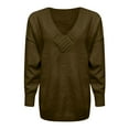thumbnail image 5 of NMMUED Womens Tops Casual Knitted Tops for Women Womens V Neck Sweater Pull Over Sweaters Womens Knitted Sweater Knit Sweater for Women V Neck Sweaters for Women Bronze XL, 5 of 5