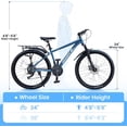 thumbnail image 4 of ICEELF Dual Disc Brakes Kids Mountain Bike, 24 26 Inch 21-Speed for Boys & Girls with Rear Rack, Suspension Fork, Internal Cable, Multiple Colors, 4 of 11