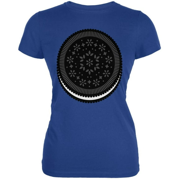 Halloween Sandwich Cookie Costume Milk Dunking Juniors Soft T Shirt Royal LG