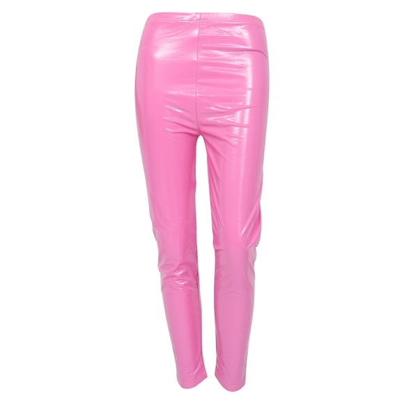unbranded 1Ud Leggings De Cuero Rosa Para Mujer Con Elasticidad Ideal Para Salidas Y Eventos