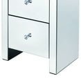 thumbnail image 4 of Rectangular Wooden Night Table with Glass Top and 2 Drawers, Silver- Saltoro Sherpi, 4 of 5