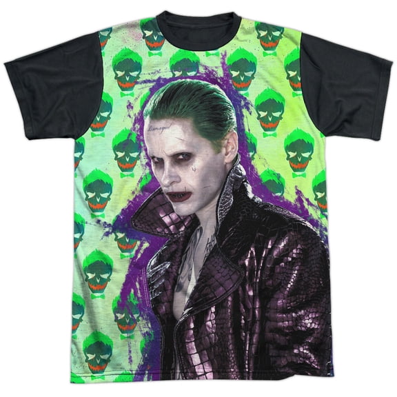 Suicide Squad Men's  Joker Jacket Skull Sublimation T-shirt White