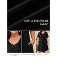thumbnail image 3 of SHOWMALL Women's Plus Size Short Sleeve Dress with Pockets, Criss Cross V-Neck Casual T-Shirt Dress, Black 2X Soft Breathable Summer Dress, 3 of 8