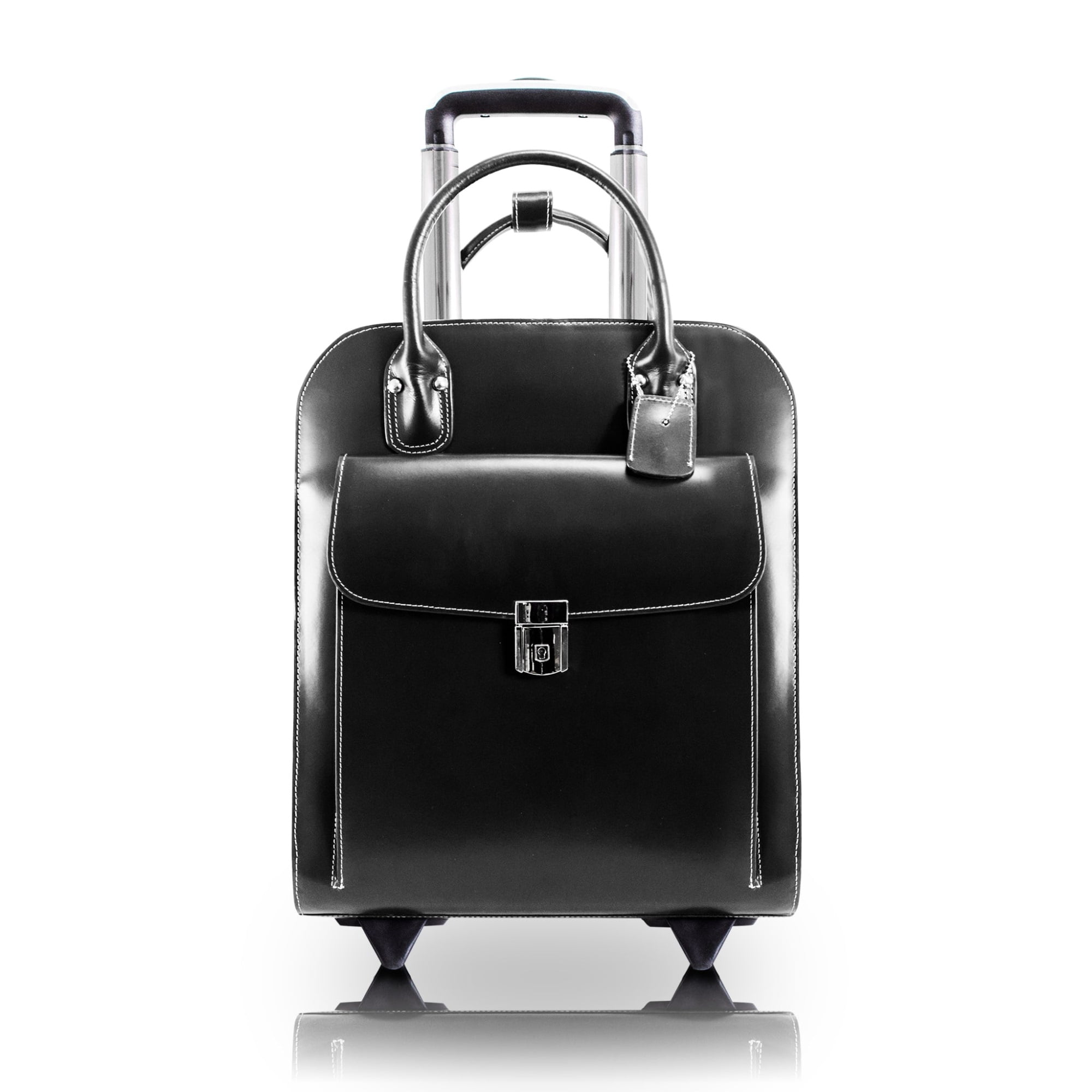 UPTOWN | 15” Leather Vertical Wheeled Laptop Briefcase