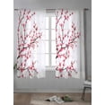 thumbnail image 4 of Cherry Blossom Curtains 72 Inch Length, Sheer Curtains for Bedroom Living Room Window Spring Pink Floral Branches Watercolor Rod Pocket Drapes Kitchen Curtains Small Half Window 52"x72" 2 Panels, 4 of 6
