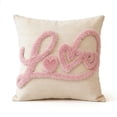 thumbnail image 2 of 17.7x17.7in Valentines's Day Heart Embroidered Pillowcase, 2 of 6