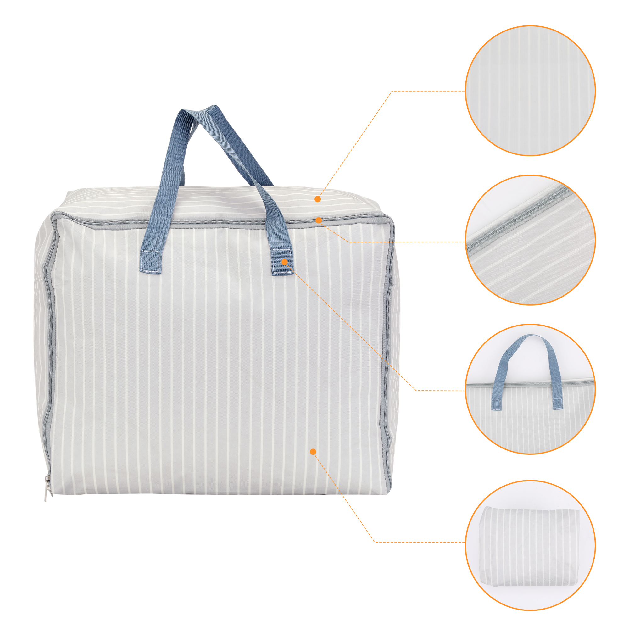Unique Bargains 1Pack Clothes Storage Moving Bags for Closet Organizers White 19x10x15.5in