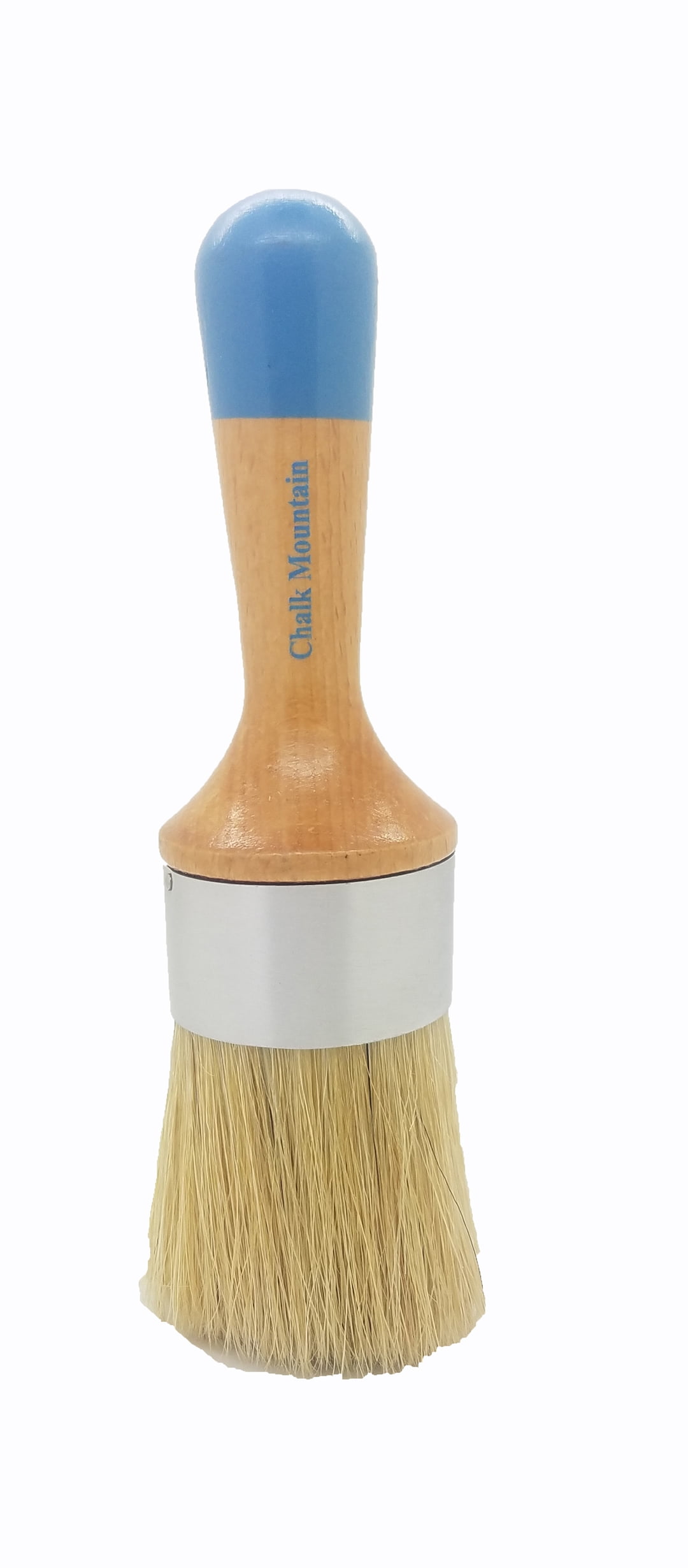 Chalk Mountain Brushes. Large Round Wax Brush with Natural Boar Hair Bristles and Varnished Handle. Designed for Maximum Comfort Great for Painting, Waxing or Stenciling
