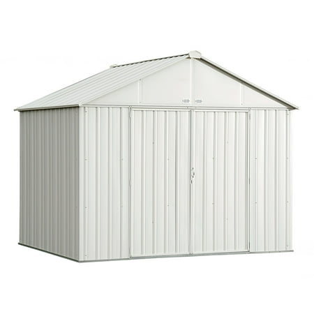 Steel Storage Shed 10 x 8 ft. Galvanized Extra High Gable Cream