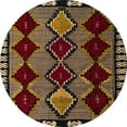 thumbnail image 1 of Ahgly Company Machine Washable Indoor Round Abstract Night Red Area Rugs, 8' Round, 1 of 1