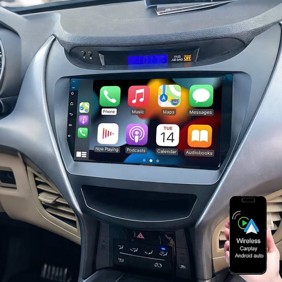 Geabo Android 13 Car Radio for Hyundai Elantra 2011 2012 2013 Support Wireless Carplay Android Auto, 9inch IPS Touch Screen Car Stereo with Bluetooth MirrorLink RCA SWC WiFi FM/RDS Backup Camera