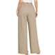thumbnail image 3 of Pantalones de vestir de pierna ancha para mujer, pantalones de oficina de cintura alta elástica, pantalones palazzo L color caqui, 3 of 6