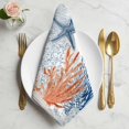 thumbnail image 2 of Navy Blue Coastal Cloth Napkins, Nautical Summer Beach Coral Starfish Ocean Washable and Reusable Dinner Napkins Set of 8, Table Napkin for Kitchen Party Birthday Wedding Hotel Housewarming 20"x20", 2 of 9