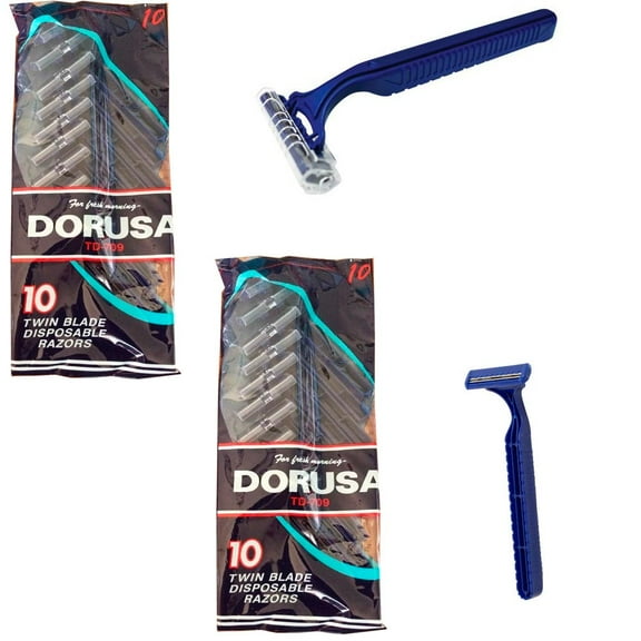 20X Disposable Razors Twin Blades Hair Removal Trimmer Shaver Cosmetics Blue New