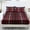 Plaid Red, variant on Xixirimido Plaid Red Print 3-Piece Bedding Set Hotel Luxury - Deep Pocket Fitted Sheet & 2 Pillowcases - Ultra Soft & Wrinkle Resistant, King Size