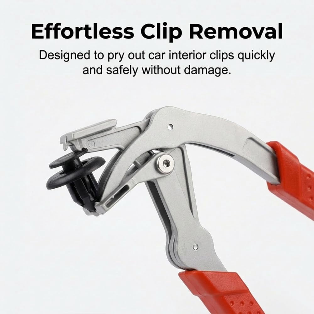 Car Clip Pliers & Trim Removal Tool, Multi-Functional Panel Removal Pliers for Auto Interior, Plastic Clip Rivet Buckle Remover, Damage-Free Automotive Disassembly Tool