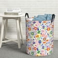 thumbnail image 6 of Susaid Retro Musi Disco Print Waterproof Oxford Cloth Storage Circular Laundry Hamper BasketCapacity for Home-Medium, 6 of 6