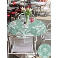 thumbnail image 4 of Outdoor Tablecloth with Umbrella Hole & Zipper, Green Palm Tree Round Tablecloth 54 Inch, Summer Botanical Tropical Tree Patio Table Cover Waterproof Table Cloth for Picnic/Party, 4 of 7