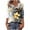 #0119-Yellow, variant on Uootdi Floral Print Graphic 3/4 Sleeve T Shirts Womens Summer Tops Colorblock V-Neck Casual Tops for Women Vintage Dressy Loose Fit Trendy Outfits Gift