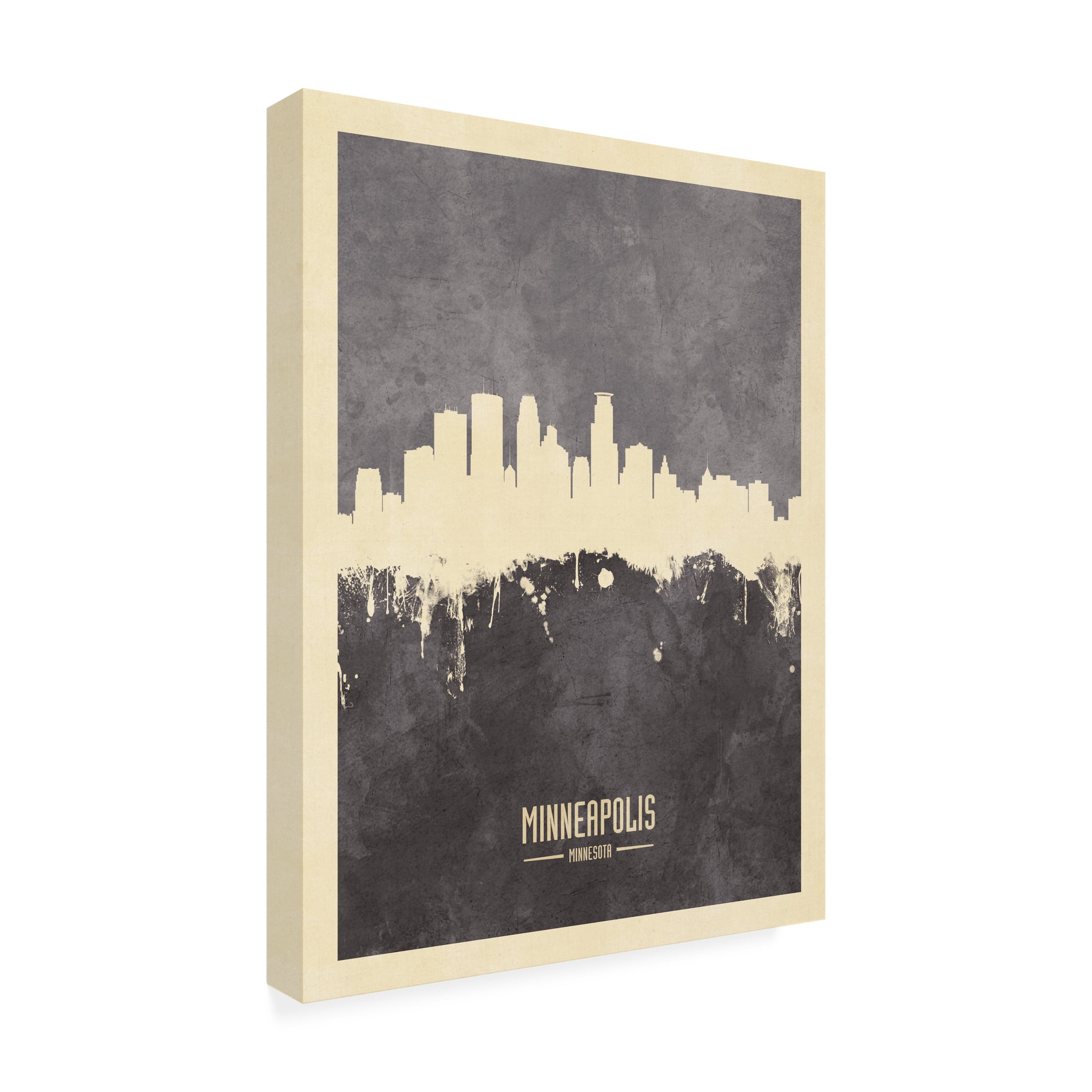 Michael Tompsett 'Minneapolis Minnesota Skyline Gray' Canvas Art