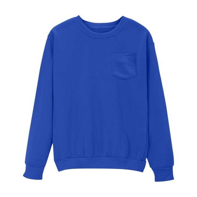 Mlzmgr Womens Basic Sweatshirts Crewneck Long Sleeve Fleece Theraml Outdoor Active Shirts Solid Color