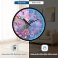 thumbnail image 5 of Voice Activated Clock with Glow Light 12 Inch Large Silent Wall Clock Battery Operated for Home Decor Beautiful Pink Hummingbird, 5 of 8
