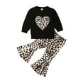 thumbnail image 3 of Toddler Kid Baby Girl Leopard Clothes T-shirt Sweater Pants Outfit Set Tracksuit, 3 of 5