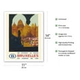thumbnail image 2 of Brussels Belgium - Is Reached Best by Railway - The Grand Place - Vintage Travel Poster by Frank H. Mason c.1930 - Fine Art Matte Paper Print (Unframed) 11x14in, 2 of 4