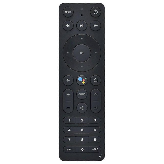 ask-sti6220 para verizon fios stream tv voice control remoto v2 arris control remoto de reemplazo, vista frontal centrada. Mando negro alargado con rueda direccional circular y botón OK en el centro, botones de reproducción y navegación arriba, teclado numérico 0–9 abajo y botón de Asistente de voz con icono de colores; incluye solo el control remoto sin baterías ni manual.