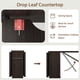 thumbnail image 5 of Qinaqin Marrón Plegable Kitchen Mesa para 4 con 2 Almacenamiento Shelves y 6 Ruedas Movable Space Saving Pequeño Kitchens cm de Profundidadining Rooms, 5 of 8