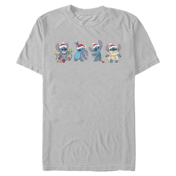 Mens Lilo & Stitch Cute Holiday Stitch Lineup T Shirt