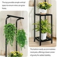 thumbnail image 3 of Plant Stand Indoor Outdoor, 65" Tall Plant Stand Outdoor 3 Tiered Hanging Plant Shelf Heavy Duty Flower Stand Multiple Plant Metal Display Rack for Living Room Garden Balcony, 3 of 6