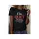 thumbnail image 1 of Women'S Casual Crew Neck T-Shirt with "If I'm Quiet" Alphabet Graphic Print - Regular Length, All-Season Comfort Fit, 1 of 7