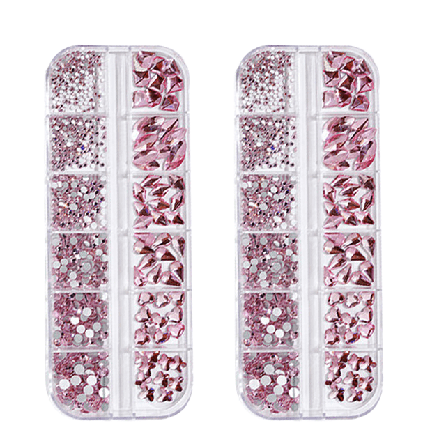 Kit de Strass pour Nail Art, Cristaux AB Strass pour Ongles, Pierres à Ongles Flatback Multi-Formes
