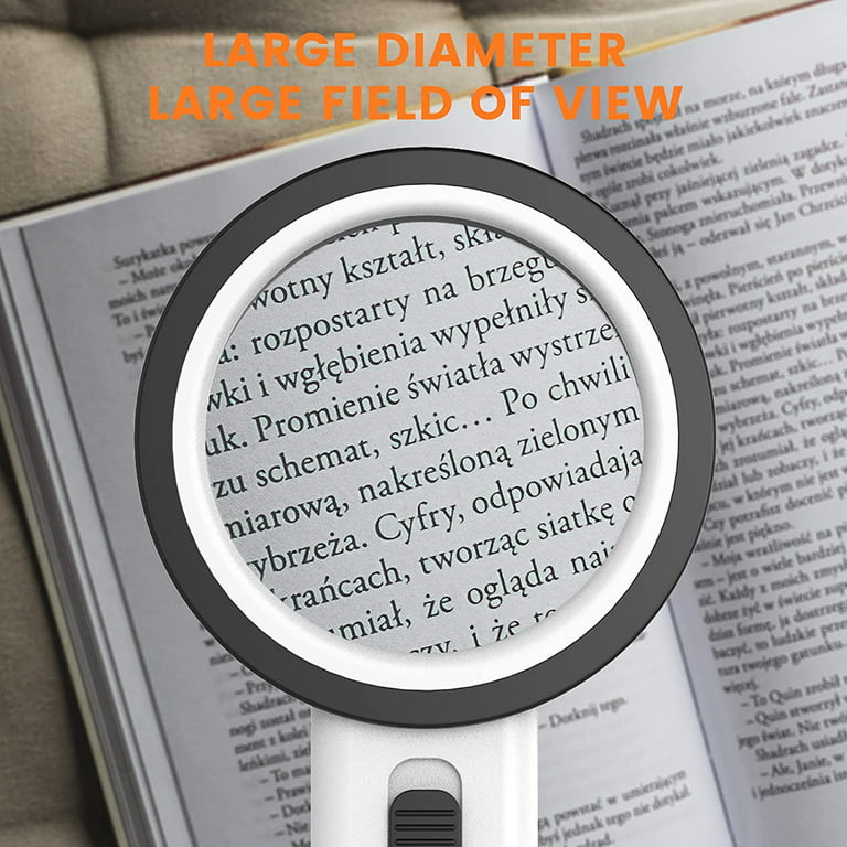 Folding Handheld Magnifying Glass with Light, 3X Large Rectangle Reading  Magnifier with Dimmable LED for Seniors with Macular Degeneration,  Newspaper