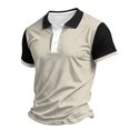thumbnail image 7 of Garbnen Mens Short Sleeve Polo Shirts Collared Men Golf Shirt Casual Color Block Breathable Business Athletic Men Workout Shirt Beige M, 7 of 7