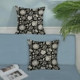 thumbnail image 3 of Black White Floral Pillow Covers 18x18 Inch 2 Pcs Spring Vintage Flower Decor Throw Pillows Boho Rustic Seasonal Outdoor Farmhouse Decoration Pillowcase Linen Cushion Cover for Couch Sofa Bed, 3 of 6