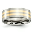 thumbnail image 1 of Titanium 14k Yellow Inlay Flat 8mm Polished Band Ring 11.5 Size, 1 of 6