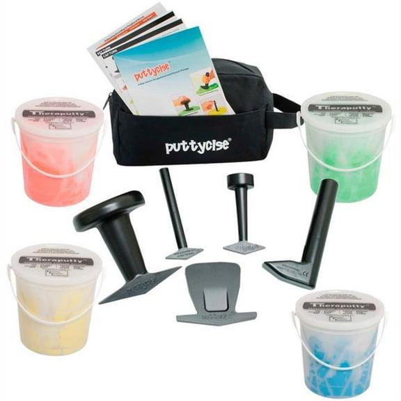 Fabrication B2177086 Puttycise Thera Putty Set - 5 Tools - Putties - Medium - Multi Color - 4 x 5 lbs