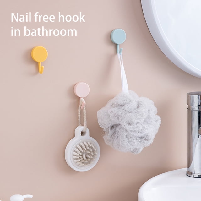 stanreset 40Pcs Convenient Hooks Moisture-proof Self-Adhesive Hook Portable Wall-mounted Hanging Rack Lightweight Storage Bracket