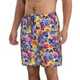 thumbnail image 2 of Fotbe The Garden Tricolor Pansy Flower Trajes de Baño Estampados para Hombre, Shorts de Verano de Secado Rápido, Ropa de Playa, Bañadores-Large, 2 of 6