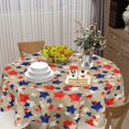thumbnail image 2 of Fourth of July Tablecloth Round 60 Inch Independence Day Patriotic Decoration Outdoor Table Cloth Memorial Day American Fag Table Cover for Dining Kitchen Holiday Party Picnic Indoor Home Decor, 2 of 6