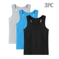 thumbnail image 2 of Nilvkv Boys Undershirts, Toddler Tank Tops Boys, Youth 3 Pack Solid Sleeveless Round Neck Fitted Top Set Casual Summer Multicolor 10-11 Years, 2 of 8