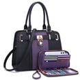 thumbnail image 1 of Set de bolsos Qiyuer, bandolera de trabajo, color morado y negro, 1 of 9