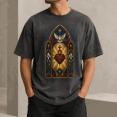 thumbnail image 5 of Lotusprint LLC Stained Glass Devotional Heart Classic Unisex T-Shirt Comfort, Dove Church Window Tee, 5 of 5