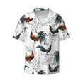 thumbnail image 4 of Salouo Cool Chicken Pattern Cuban Collar Shirts for Men Button-Down Shirt Men's Short Sleeve Shirts Hawaiian Shirts Casual Shirts -3X-Large, 4 of 6